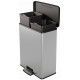 CURVER DECO BIN DUO 26L+26L Poubelle 48,6 x 31,6 x 61,5 cm argenté 01129-C70