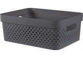 CURVER PURE 11L Panier de rangement 35,6 x 26,6 x 13,6 cm, gris 01421-G43