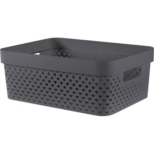 CURVER PURE 11L Panier de rangement 35,6 x 26,6 x 13,6 cm, gris 01421-G43
