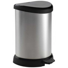 CURVER DECO BIN 15L Poubelle a pédale 30,3 x 26,8 x 44,8 cm argenté/noir 02120-582