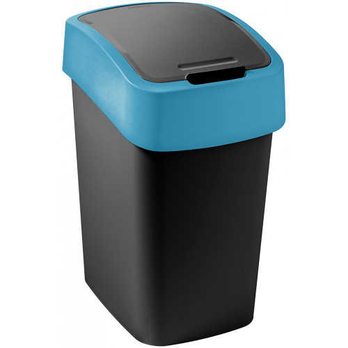 CURVER FLIP BIN 9L Poubelle 35 x 18,9 x 23,5 cm noir/bleu 02170-280 CURVER FLIP BIN 9L Poubelle 35 x 18,9 x 23,5 cm noir/bleu 02170-280