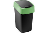 CURVER FLIP BIN 9L Poubelle 35 x 18,9 x 23,5 cm noir/vert 02170-847