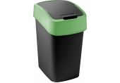 CURVER FLIP BIN 9L Poubelle 35 x 18,9 x 23,5 cm noir/vert 02170-847