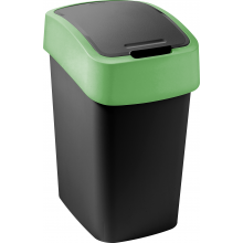 CURVER FLIP BIN 9L Poubelle 35 x 18,9 x 23,5 cm noir/vert 02170-847