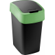 CURVER FLIP BIN 9L Poubelle 35 x 18,9 x 23,5 cm noir/vert 02170-847