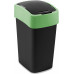 CURVER FLIP BIN 25L Poubelle 47 x 26 x 34 cm noir/vert 02171-847
