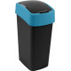 CURVER FLIP BIN 45L Poubelle 65,3 x 29,4 x 37,6 cm noir/bleu 02172-280