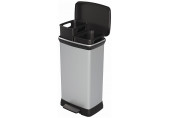 CURVER DECO BIN DUO 23L+23L Poubelle 39 x 29 x 72 cm argenté 08680-582