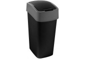 CURVER FLIP BIN 45L Poubelle 65,3 x 29,4 x 37,6 cm noir/argenté 02172-Y09