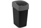 CURVER FLIP BIN 25L Poubelle 47 x 26 x 34 cm noir/argenté 02171-734