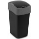 CURVER FLIP BIN 25L Poubelle 47 x 26 x 34 cm noir/argenté 02171-734