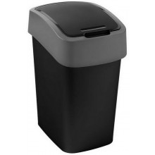 CURVER FLIP BIN 10L Poubelle 35 x 18,9 x 23,5 cm noir/argenté 02170-Y09