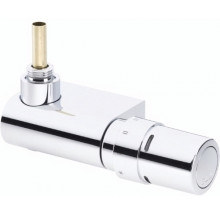 Danfoss VHX-MONO kit de vanne de radiateur coudée avec capteur RAX, chrome, 013G4285