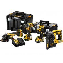 DeWALT DCK422P3T Pack de 4 outils DCD796+DCH273+DCF887+DCG405+3 x 5,0 Ah+DCB115