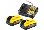 DeWALT DCB1104H2 PowerStack Kit batterie 18V (2x5,0Ah) + chargeur