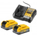 DeWALT DCB1104S2-QW PowerStack Kit de batteries (18V/2x3,5Ah) + chargeur