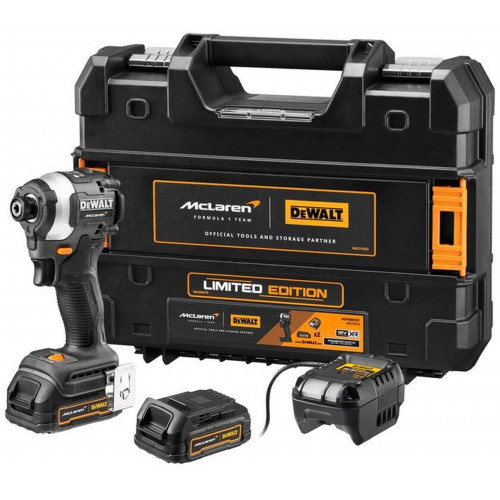 DeWALT DCF85ME2GT Visseuse a choc sans fil McLaren 1/4" (206Nm/18V/2x1,7Ah) Tstak