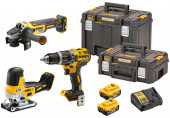 DeWALT DCK329P2T Jeu d'outils a batterie (DCD796+DCG405+DCS335+18V/2x5.0Ah) 2xTstak