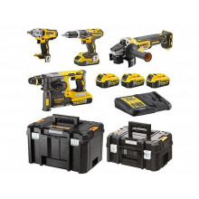 DeWALT DCK428P3T Jeu d'outils a batterie (DCD796+DCH273+DCG405+DCF894+3x 18V/5.0Ah)2xTstak