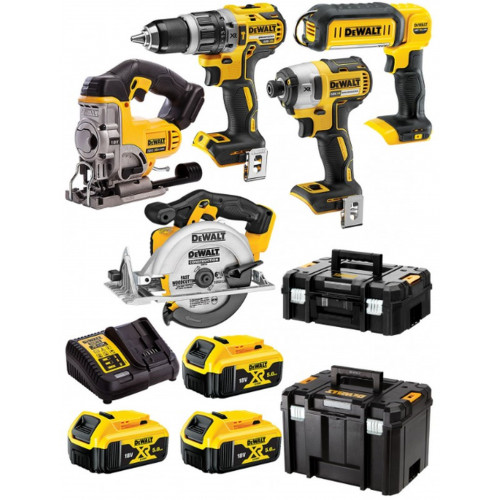 DeWALT DCK551P3T Pack DCD796+DCF887+DCS391+DCS331+DCL050 (18V/3x5,0Ah)2xTstak