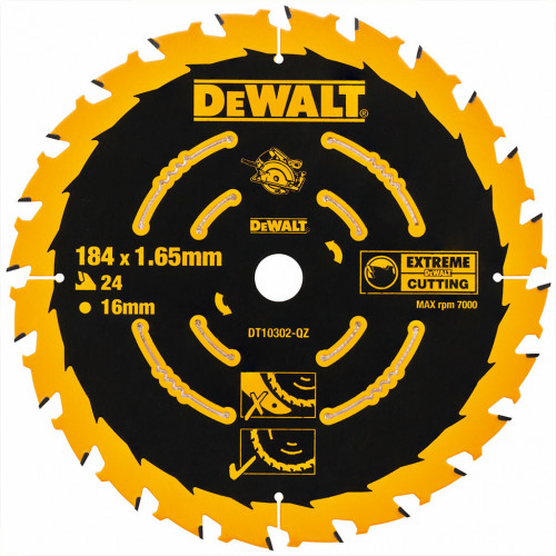 DeWALT DT10302 Lame de scie circulaire 184 x 16 mm 24 Z