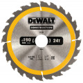 DeWALT DT1944 Lame de scie circulaire, 190 x 30 mm, 24 dents
