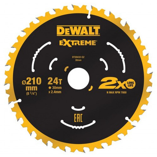 DeWALT DT20432 Lame de scie circulaire stat. 210x30mm 24WZ