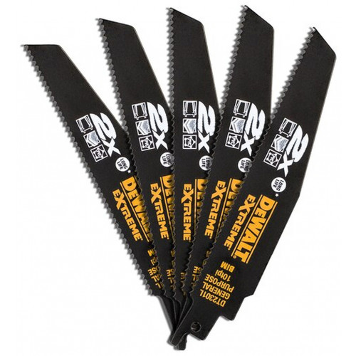 DeWALT DT2301L Lame de scie sabre 152mm x 2.5mm (5 pieces)