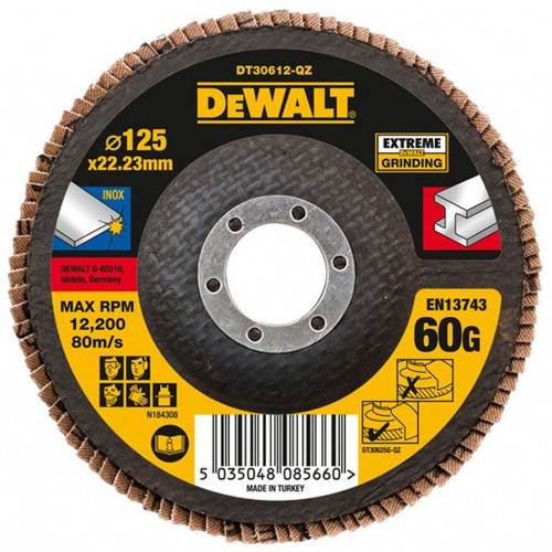 DeWALT DT30612 Plateau abrasif a lamelles, P60, diametre 125 mm DeWALT DT30612 Plateau abrasif a lamelles, P60, diametre 125 mm
