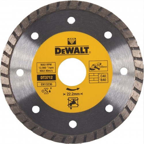 DeWALT DT3712 Lame diamantée 125 x 22,2 mm Turbo