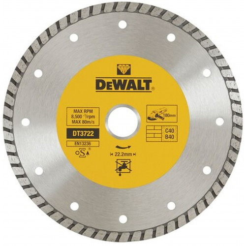 DeWALT DT3722 Lame diamantée 180 x 22,2 mm Turbo