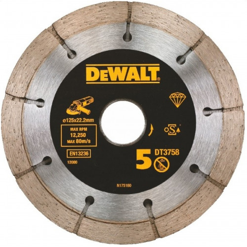 DeWALT DT3758 Lame diamantée seche 125 x 22,2mm pour joints