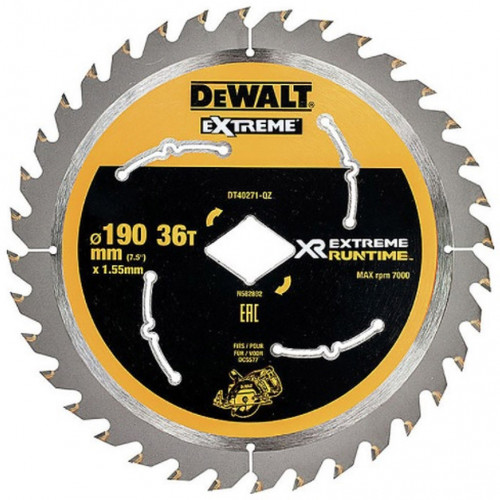 DeWALT DT40271 Lame de scie circulaire portative XR Flexvolt 190 mm DeWALT DT40271 Lame de scie circulaire portative XR Flexvolt 190 mm