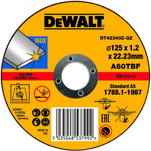 DeWALT DT42340Z Disque a tronçonner 125 x 1,2 x 22,23 mm