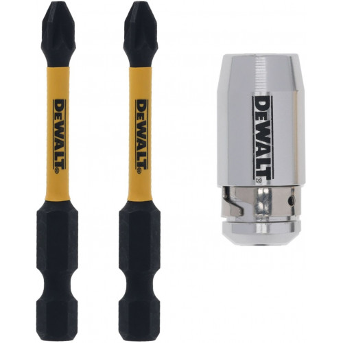 DeWALT DT70536T-QZ Embouts de vissage 2× PH2 57 mm + porte-embout magnétique DeWALT DT70536T-QZ Embouts de vissage 2× PH2 57 mm + porte-embout magnétique
