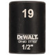 DeWALT DT7537 IMPACT Tete hexagonale 19 mm x 1/2''. Short