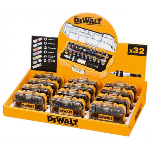 DeWALT DT7969 Présentoir de 12 coffrets de 32 pieces avec embouts 25mm