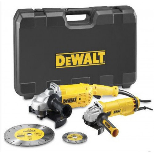 DeWALT DWE492SDT-QS Jeu de meuleuses d'angle - 230 mm 2200 Watts + 125 mm 1000 Watts DeWALT DWE492SDT-QS Jeu de meuleuses d'angle - 230 mm 2200 Watts + 125 mm 1000 Watts