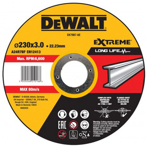 DeWALT DX7987 Disque a tronçonner 230x3x22,23mm métal type 42 (déporté)