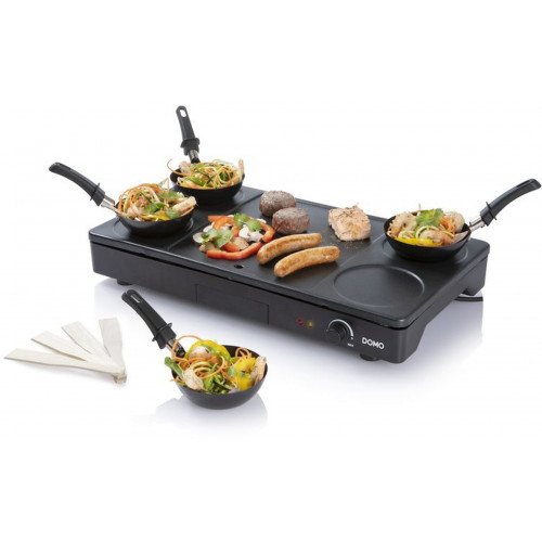 DOMO Gril wok gourmet-set 1000W, noir DO8712W