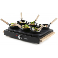 DOMO Crepiere électrique et wok – 2-en-1, 1000 W DO8719W