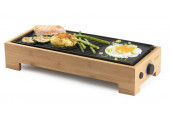 DOMO Bamboo Style Gril de table électrique Plancha (36x14cm/1000W) DO9270G