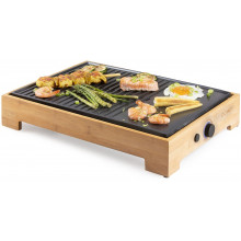 DOMO Bamboo Style Gril de table électrique Plancha (42x28cm/1800W) DO9271G