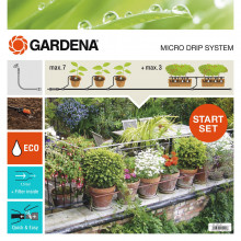 GARDENA Kit d'arrosage goutte-a-goutte pour plantes en pots + programmateur M 13002-20
