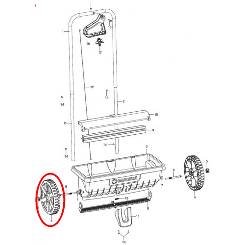 GARDENA Epandeur a engrais L sur roues 432-20