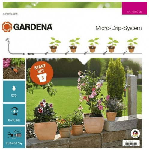 GARDENA Kit d'arrosage goutte-a-goutte pour plantes en pots S 13000-32
