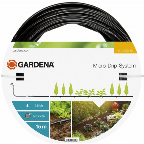 GARDENA Extension de tuyau a goutteurs intégrés de surface 4,6 mm (3/16") 15m 1362-20