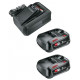 Gardena AL 18V-44 P4A Kit chargeur rapide + 2× batteries 2,5 Ah 14914-20