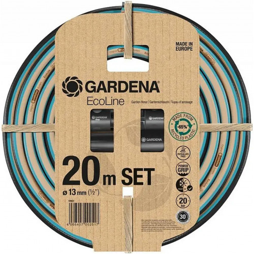 GARDENA EcoLine Kit tuyau 13 mm (1/2"), 20m + nécessaire de base 18931-20