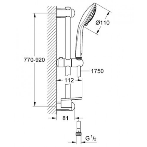GROHE Euphoria 110 Champagne Ensemble de douche complet 3 jets 27227001